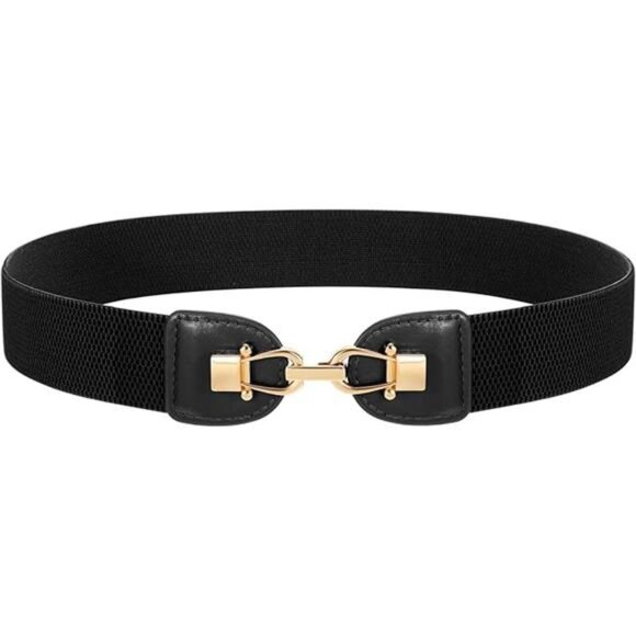 ✨ Elastic Waist Belt for Women | Adjustable Stretch Belt with Gold Buckle - Picture 2 of 2